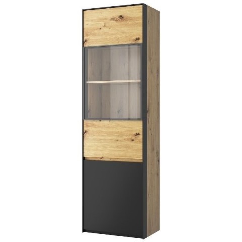 BOSCO вітрина висока 1d1w дуб artisan / чорний BOSCO вітрина висока 1d1w дуб artisan / чорний