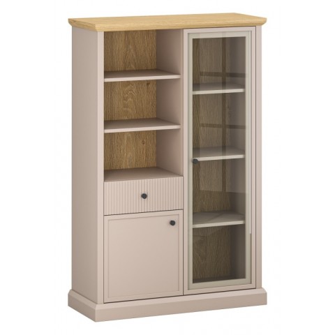 IDELLO вітрина низька 1d1w1s taupe / дуб kamienny IDELLO вітрина низька 1d1w1s taupe / дуб kamienny